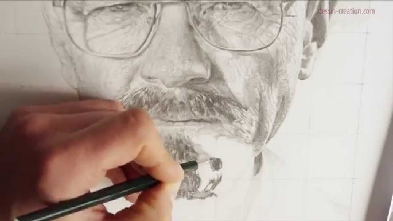 Tuto Comment Dessiner Un Visage Réaliste Portrait De Walter White