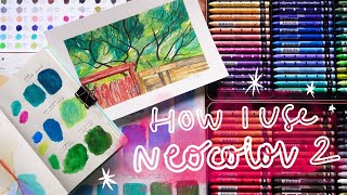 techniques and drawing with Caran d'Ache Neocolor II ★ review p2