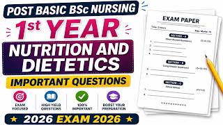 Post Basic Bsc Nursing 1st Year Nutrition and Dietetics Important Questions 2026