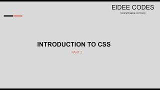 Introduction to CSS PART2