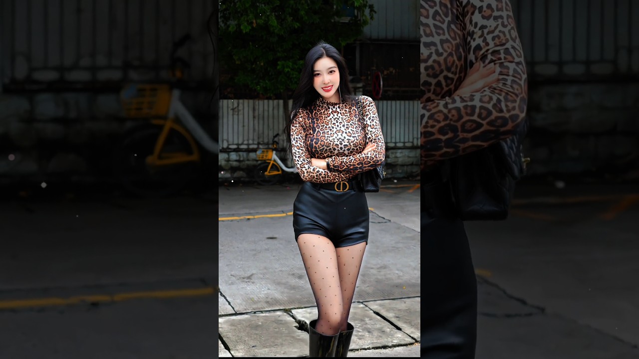 ТОП-образ китайской красивой девушки в стиле уличной моды, тренд TikTok 🔥🥀 