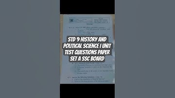 Std 9 History and Political Science I Unit test questions paper Set A SSC board @Nextdoortonotes