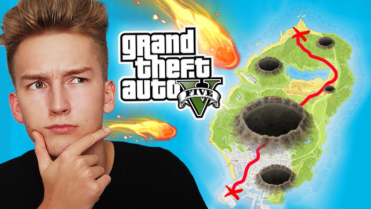 GTA V - PRZEZ CAŁĄ MAPE ale SPADAJĄ METEORYTY CHALLENGE! ☄️