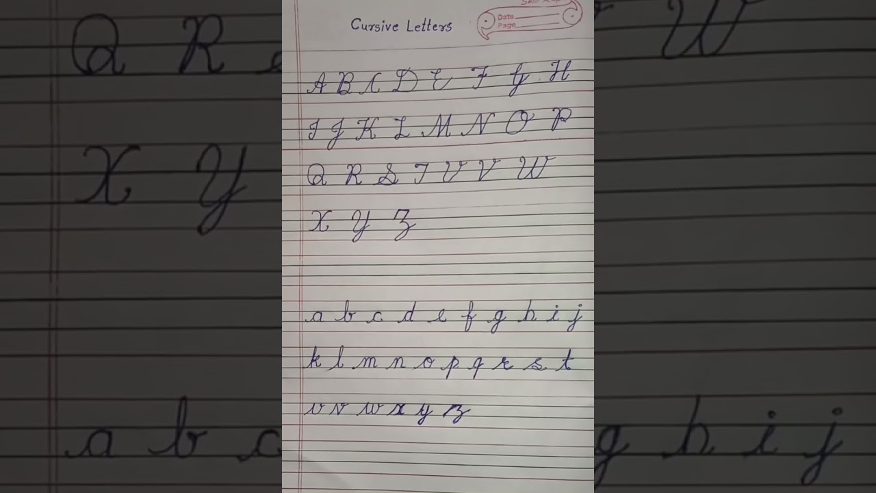 English letters. English Cursive writing. English hand writing kese sudharein.