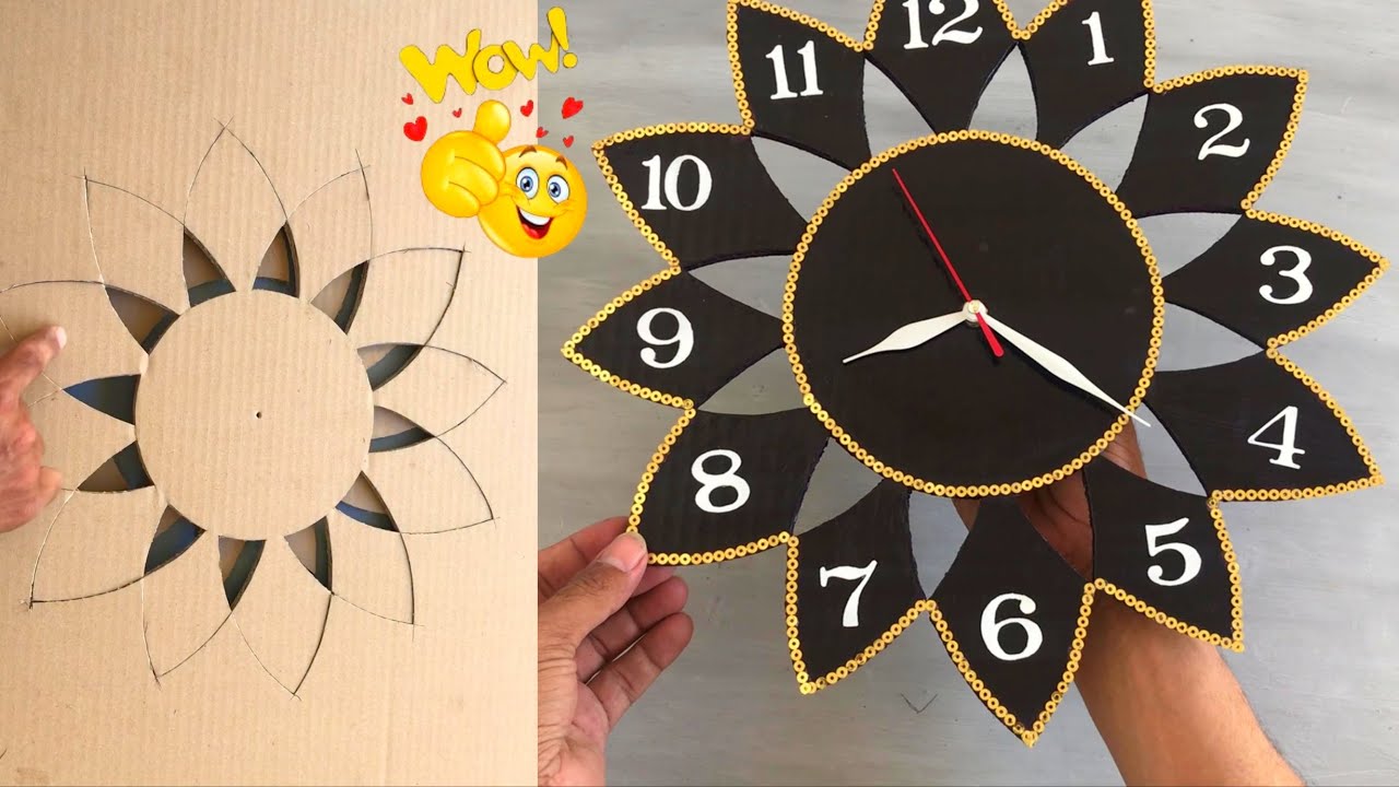 How To Make Clock at Home | Wall Clock Craft Ideas | Amazing Clock With Cardboard