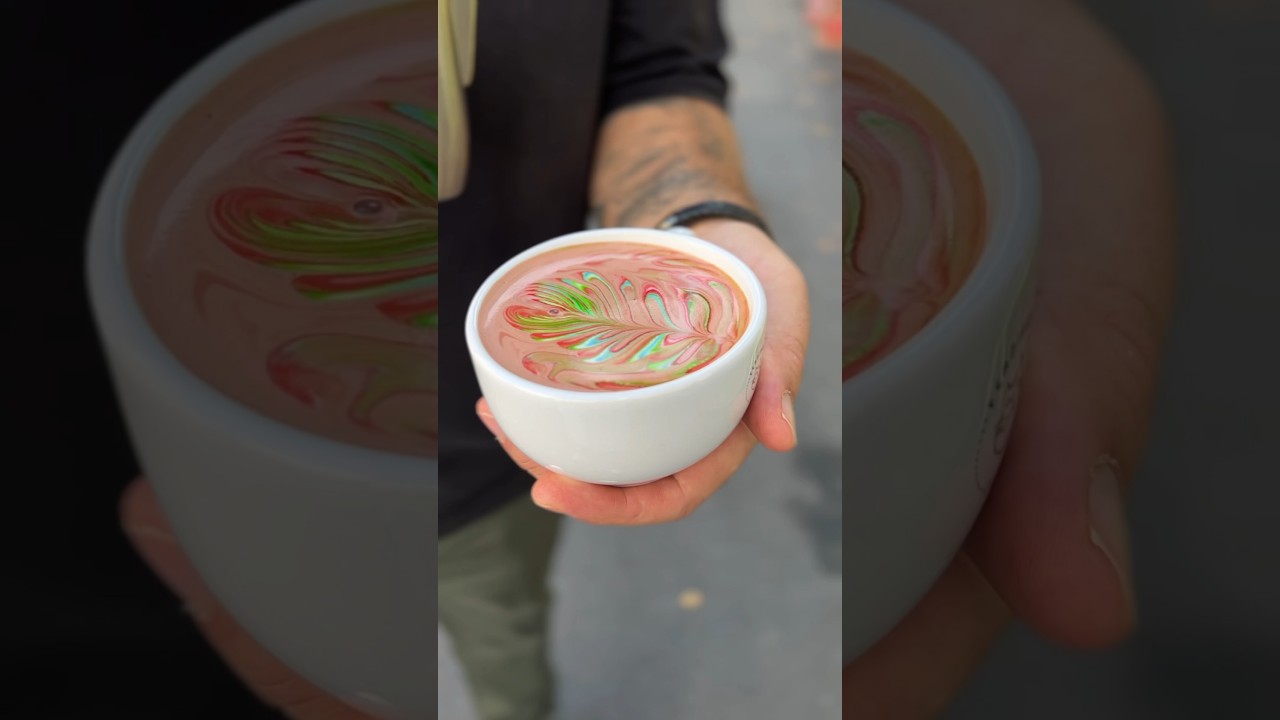 Latte Art Tutorial Rainbow ☕️☺️🌈