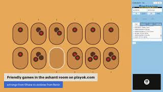 Friendly games in the ashanti room on the playok platform ayirungo from Ghana vs ayoboss from Benin