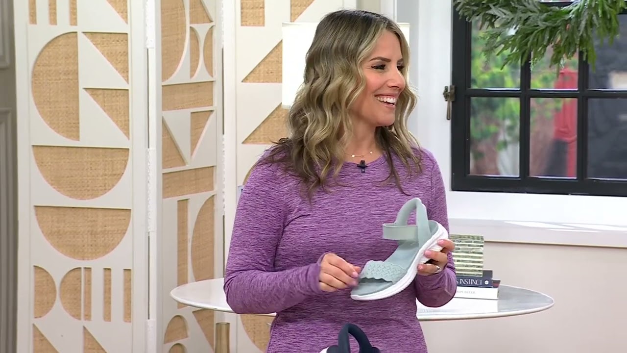 Skechers Slip Ins Ultra- Flex Washable Knit Sandals -Feelin' Pretty on QVC