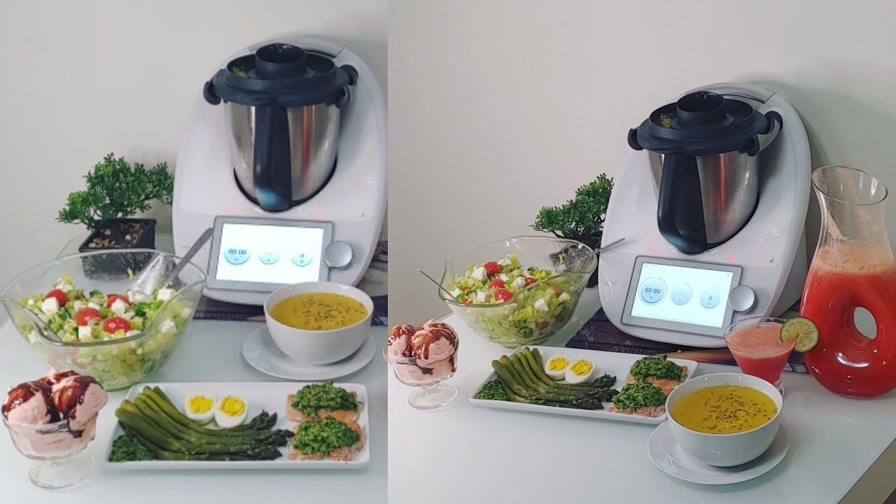 Dîner & souper, salade, jus et sorbet de fruitsتحضير وجبة غداء و عشاء مع سلطة؛عصير و كلاص في 45دقيقة