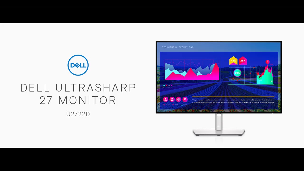Dell U2722D - 27-inch QHD (2560 x 1440) 16:9 UltraSharp Monitor 