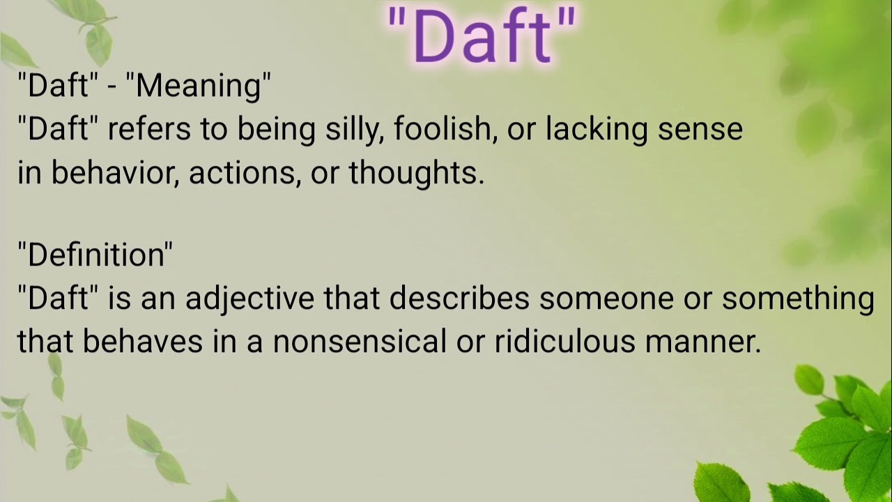 Daft meaning