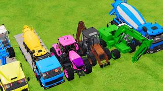 TRANSPORTING EXCAVATOR MIXER TRUCK TRACTORS BACKHOE LOADERS WITH TRUCK IN GAME FARMING SIMULATOR 22 screenshot 2