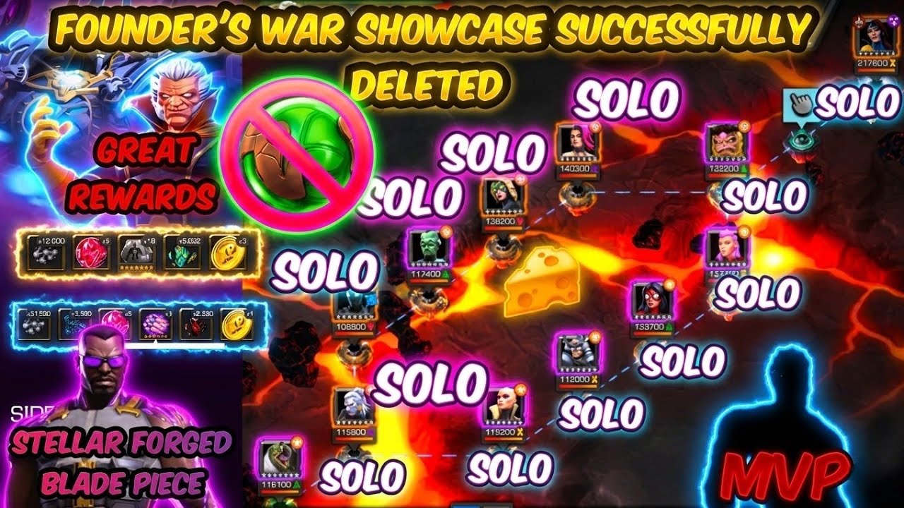 Founder's War Showcase Cheat Code 💯 %- He Destroyed the Aw Showcase | Mvps & Counters All Solos 🧀 
