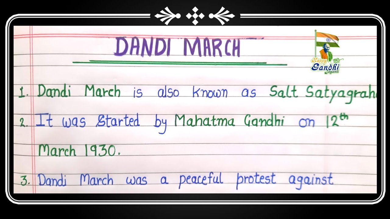 Essay on Dandi March Day | 10 lines on Dandi March | Dandi March | Short Essay On Salt Satyagraha
