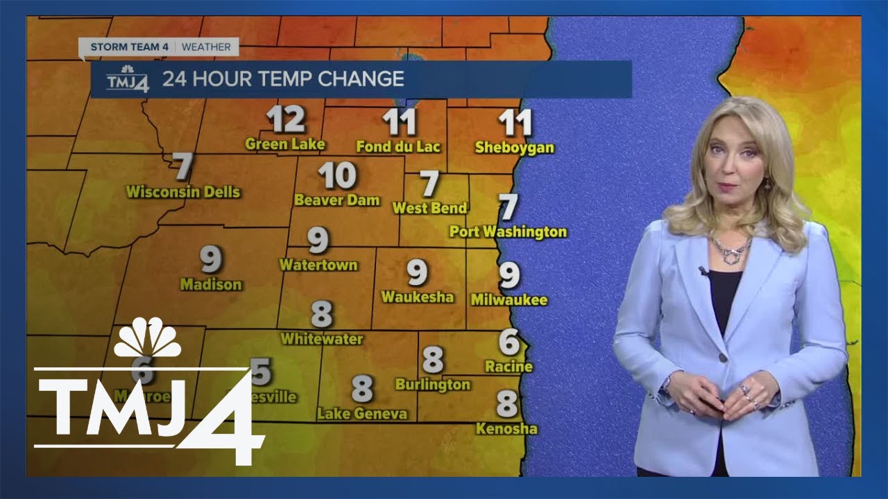 Cold front moves in Monday evening - YouTube