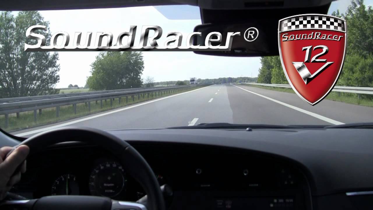 0-220 km/h in SAAB 9-5 Turbo BioPower with SoundRacer V12 Ferrari sound