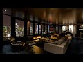 HD Penthouse Apartment Fireplace Screensaver - City Lights at Night - Modern - Fire crackling - 2hrs
