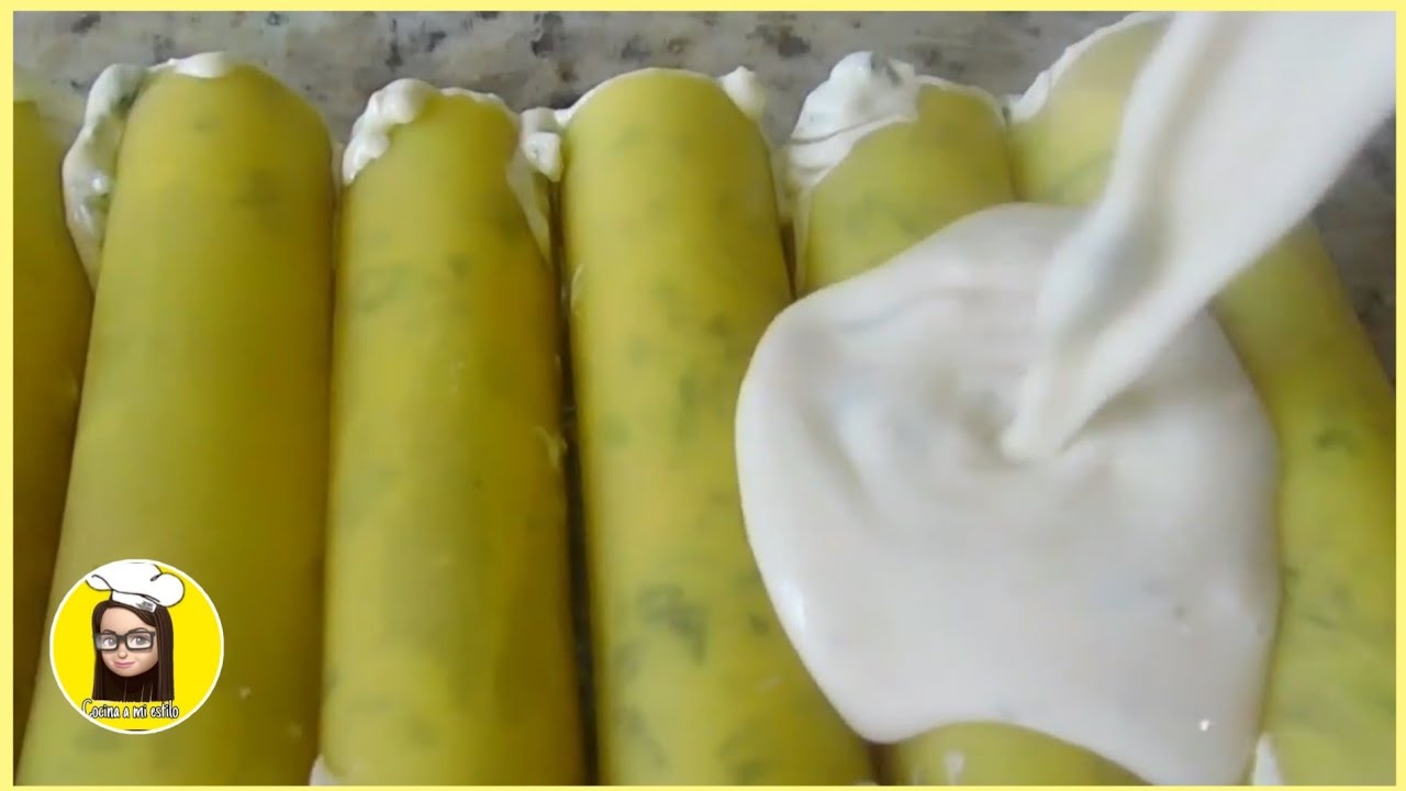 CANELONES DE ESPINACA Y QUESO CREMA