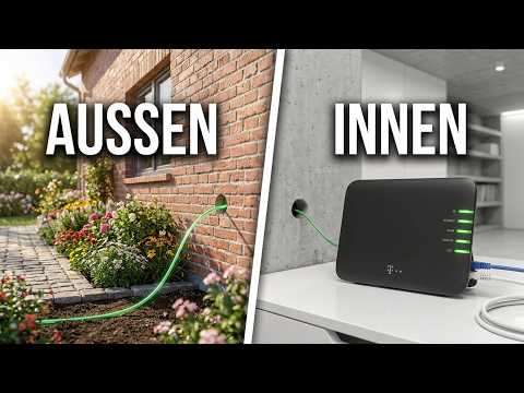 Hole in basement wall for Telekom fiber optic Speedport Smart 4 Plus