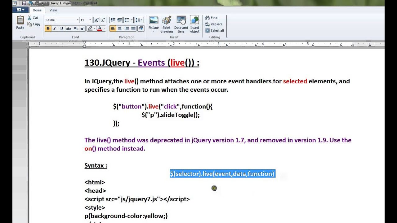 TAMIL LIVE METHOD IN JQUERY DEMO - YouTube