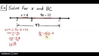 Geometry Week 2 - segment addition postulate