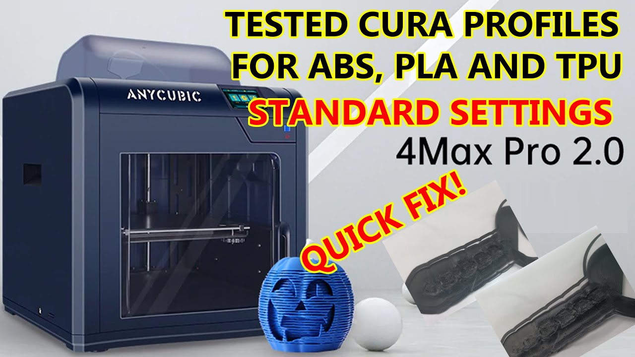 Anycubic 4 max pro 2.0 Cura software profiles & settings - YouTube
