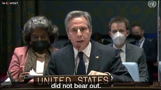 Famous Antony Blinken Refers to Colin Powell Lying About WMDs | UN Profile
