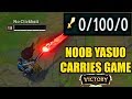 Noob Yasuo Carries Game | 0/100 Yasuo | FEED TO WIN!! | Stupid Yasuo Main