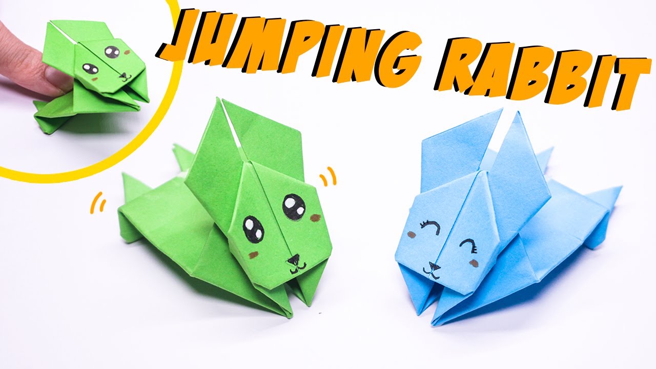Easy Origami Jumping Rabbit Craft paper Bunny can JUMP YouTube