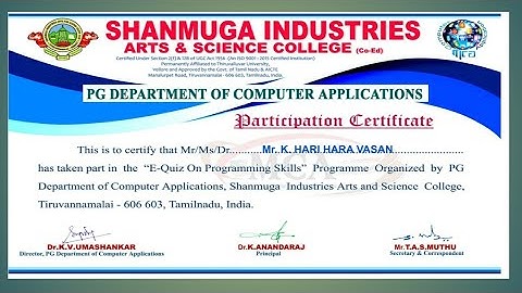 National Level E-Quiz on "COMPUTER APPLICATIONS"