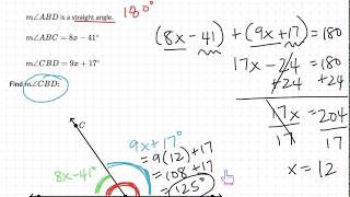 8th Grade Math: Equations with Angle Addition