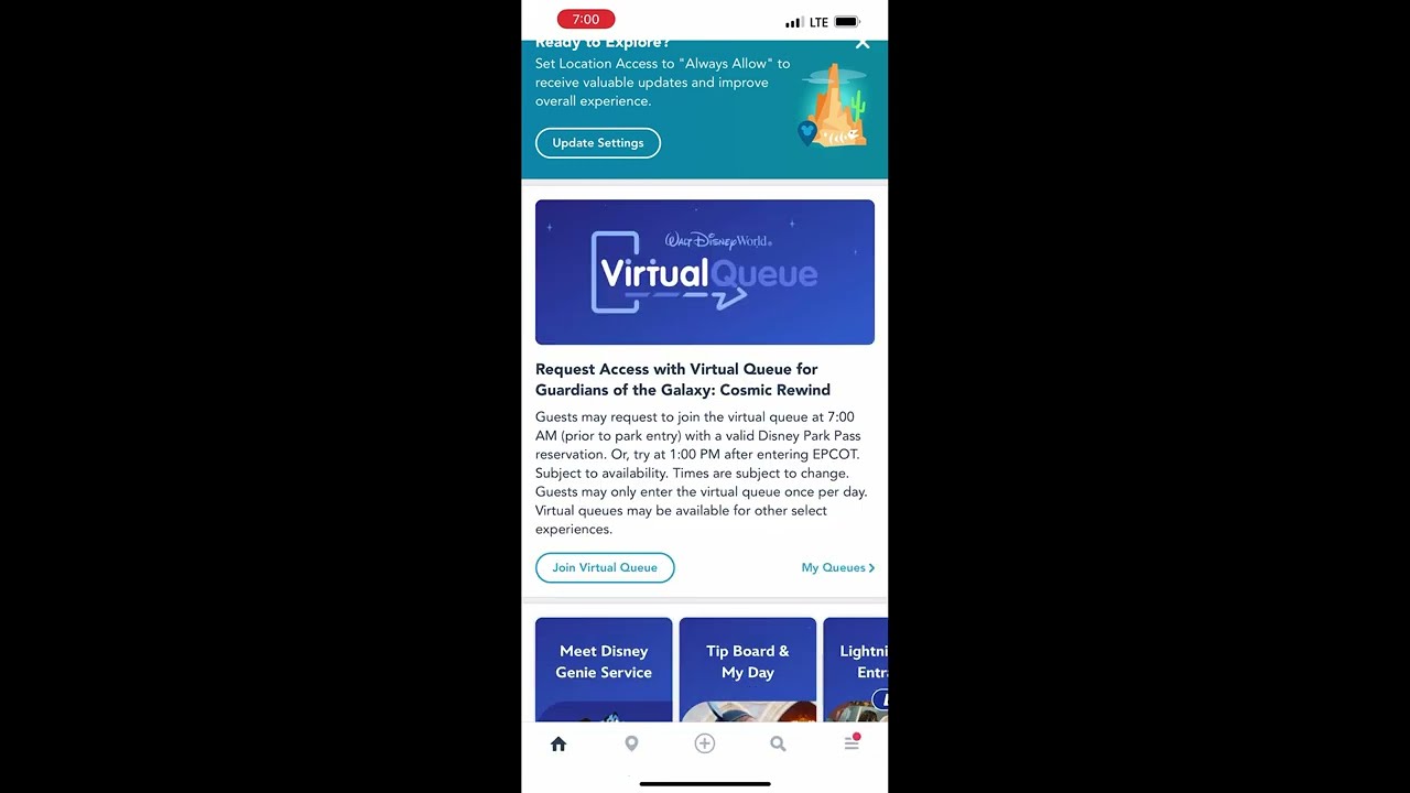 Joining Guardians of the Galaxy virtual queue at Epcot!