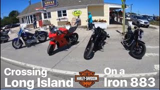 Crossing long island on an iron 883