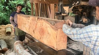 Proses penggergajian kayu Durian hasilkan papan harga jutaan