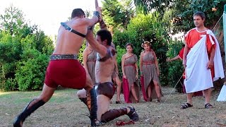 Lucha de gladiadores en la Finca de Mirambell de Vigo