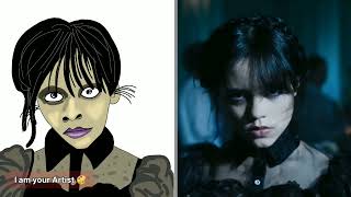 Wednesday Addams _ Dance Scene  Drawing meme
