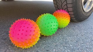 Crushing Crunchy & Soft Things by Car!   EXPERIMENT: SOCCER BALL VS CAR screenshot 5