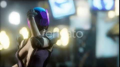 Future Woman Cyberpunk Concept with Neon City Lights | Motion Graphics - Envato elements