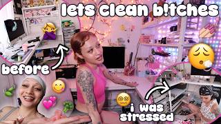 cleaning and reorganizing my *craft corner* off 150mg 🤪🍃😮‍💨💕