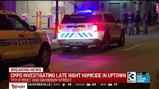 CMPD investigating homicide late Friday night in uptown Charlotte