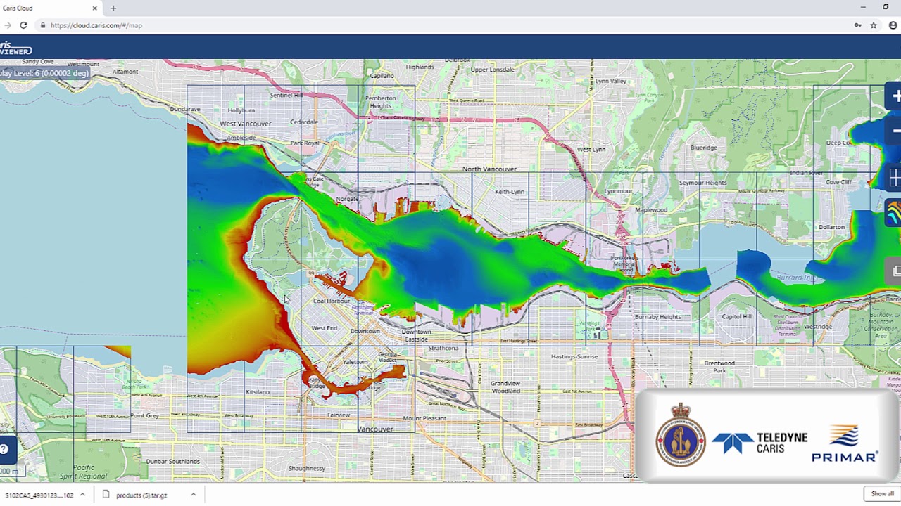 CARIS Bathy DataBASE vs CARIS Cloud streamed to CARIS Viewer