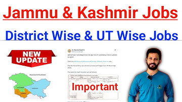 Jammu & Kashmir Jobs 2025 | District & UT Wise Jobs #jobs