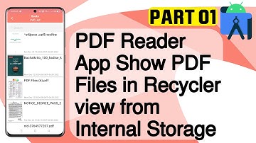 PDF Reader App Show PDF Files in Recycler view from Internal Storage  Android Project|Android Studio