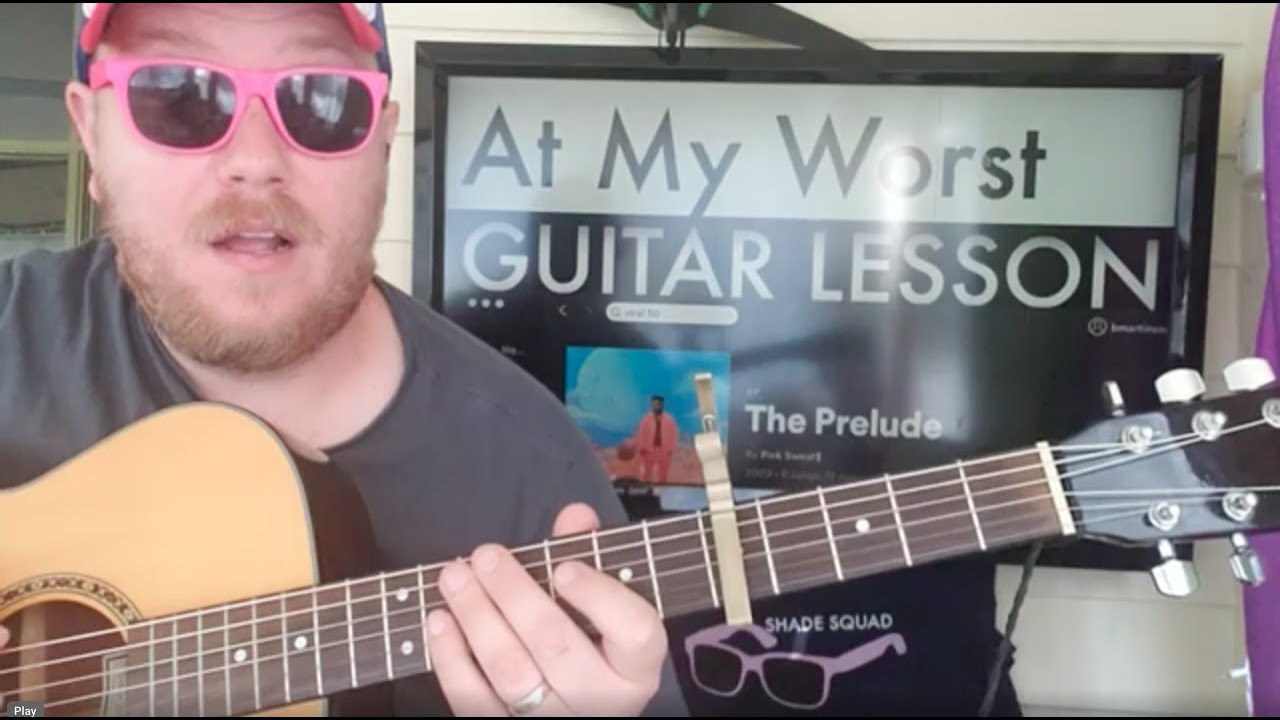 How To Play At My Worst Guitar Pink Sweat$ // easy guitar tutorial beginner lesson chords + SOLO