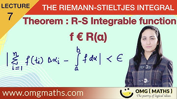 Riemann Stieltjes Intragrability | Theorem | Condition Of Integrability | R-S Integral