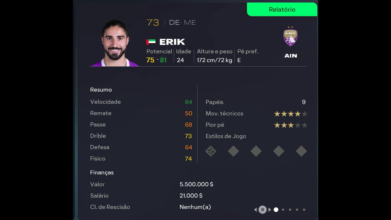 Scounting FC26 com potencial de 80 ou mais de 80  Al Ain FC   Árabes Unidos