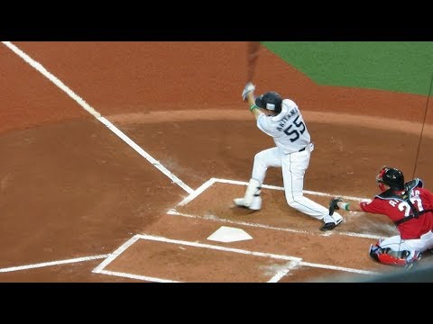 H30.07.13　1回裏　秋山翔吾(西武)が先発：松坂大輔(中日)からソロホームラン　「マイナビオールスターゲーム2018」京セラドーム