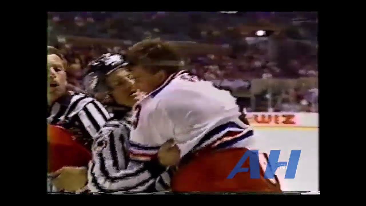 NHL Sep. 28, 1992 Jeff Beukeboom,NYR v Randy McKay,NJ New York Rangers New Jersey Devils