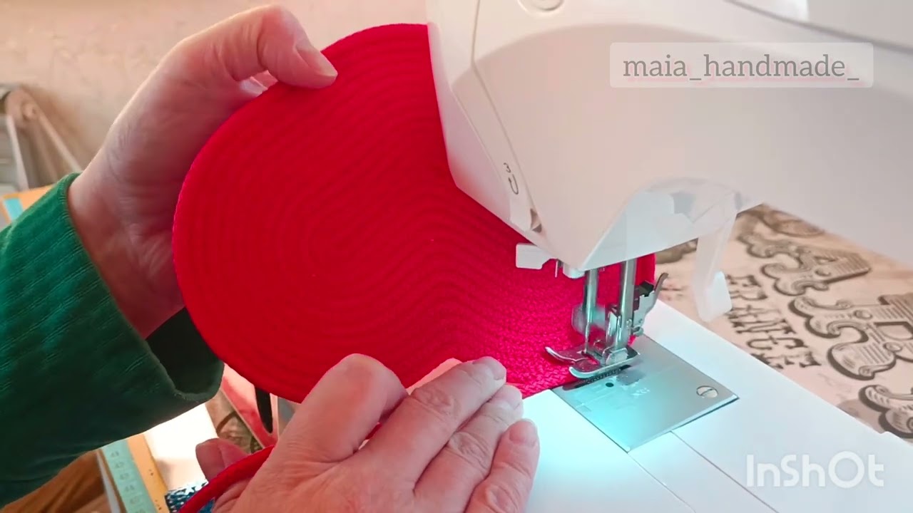 Шитье из шнура в технике зигзаг. Как сшить корзинку в форме сердечка. 💖