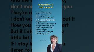 I Don't Want to Talk About It lyrics (Verse-1, Chorus) - Rod Stewart #lyrics #idontwanttotalkaboutit